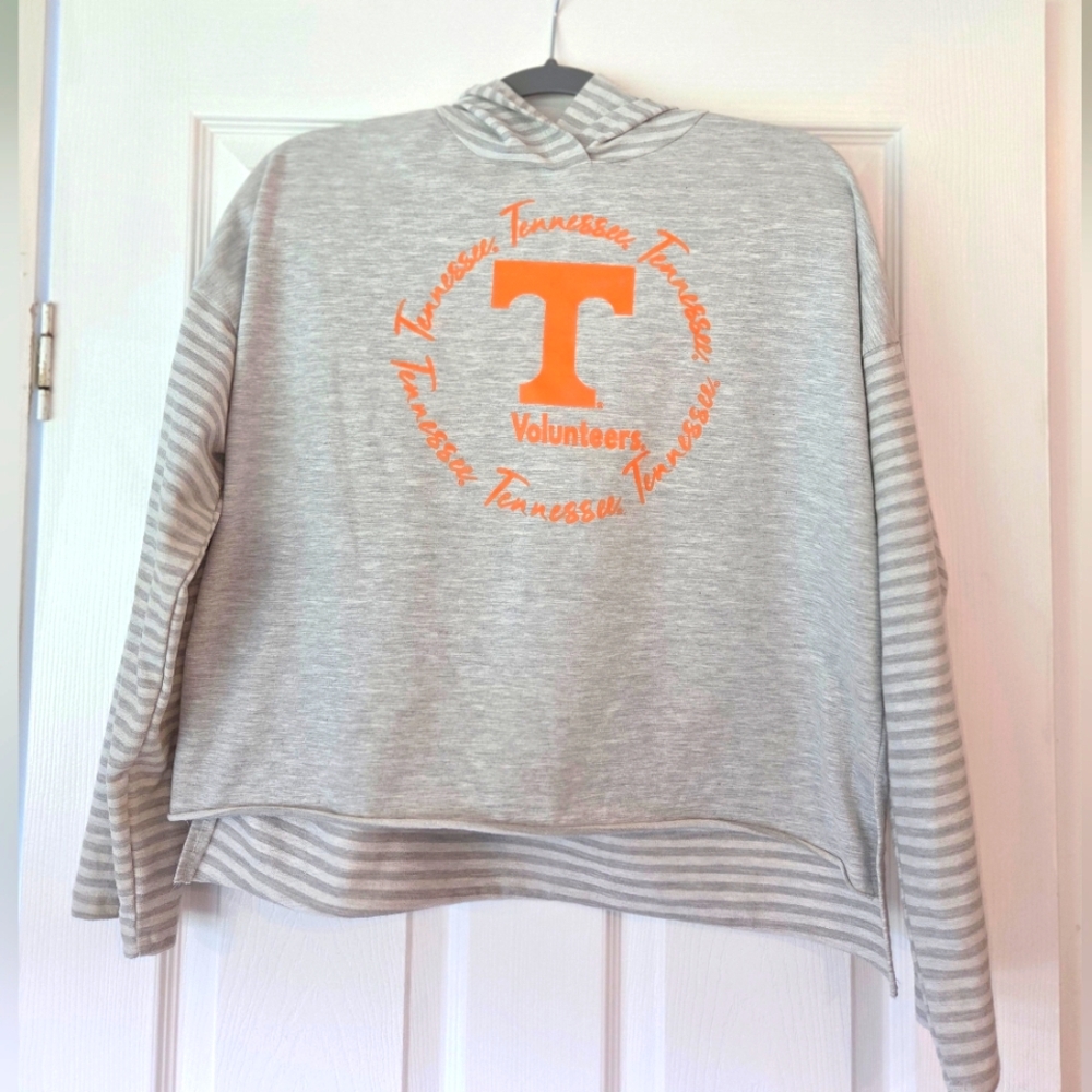 Tennessee Volunteers Gray & Orange Cropped Hoodie